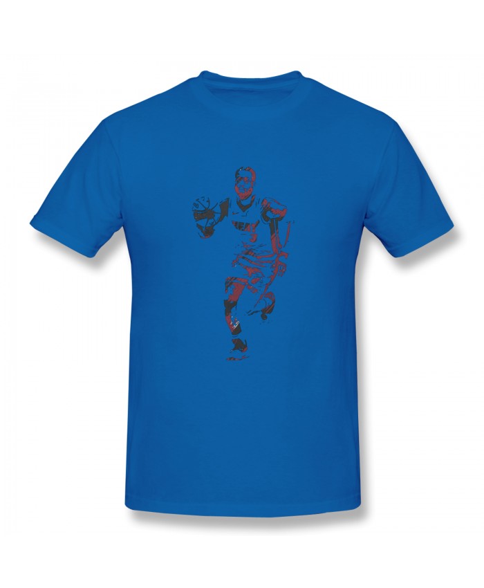 Dwyane Wade And Lebron James Cleveland Men's Basic Short Sleeve T-Shirt Dwyane Wade Miami Heat Watercolor Strokes Blue