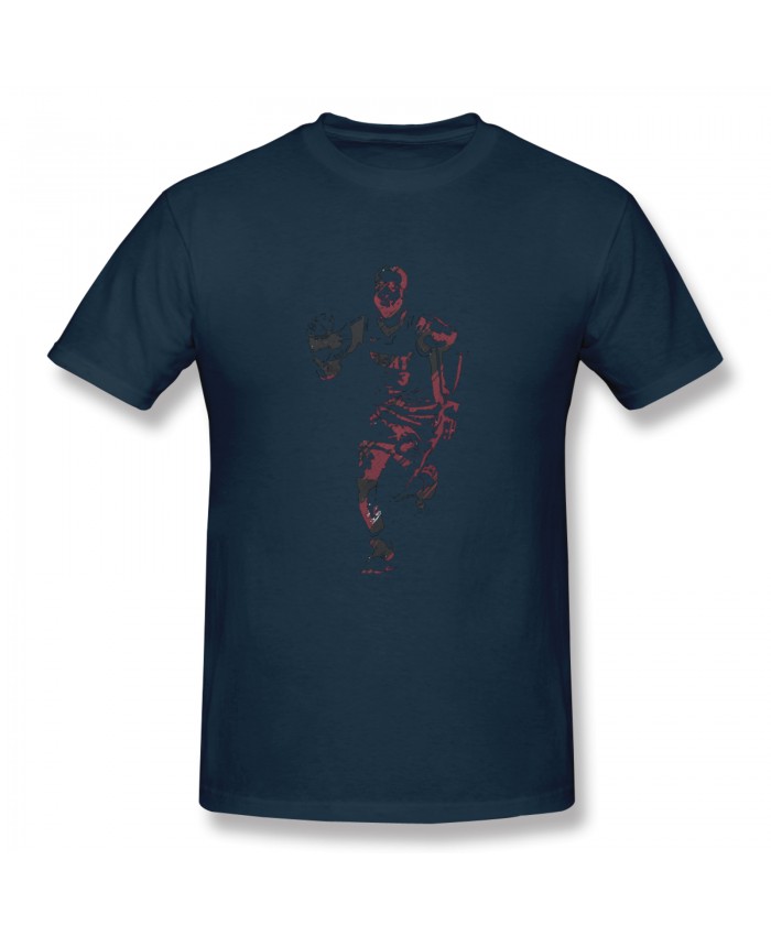 Dwyane Wade Rajon Rondo Men's Basic Short Sleeve T-Shirt Dwyane Wade Miami Heat Watercolor Strokes Navy