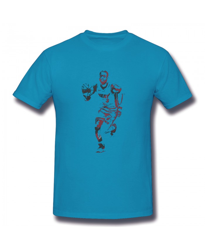 Dwyane Wade Snapchat Men's Basic Short Sleeve T-Shirt Dwyane Wade Miami Heat Watercolor Strokes Spider Baby Blue