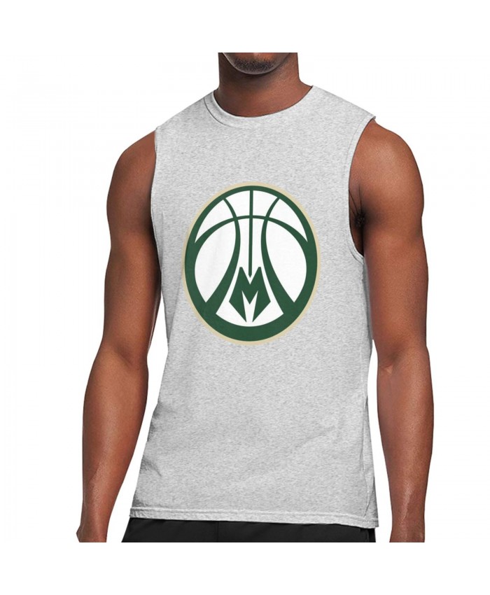 Eastern Illinois Basketball Men's Sleeveless T-Shirt Milwaukee Bucks MIL (2016) Gray