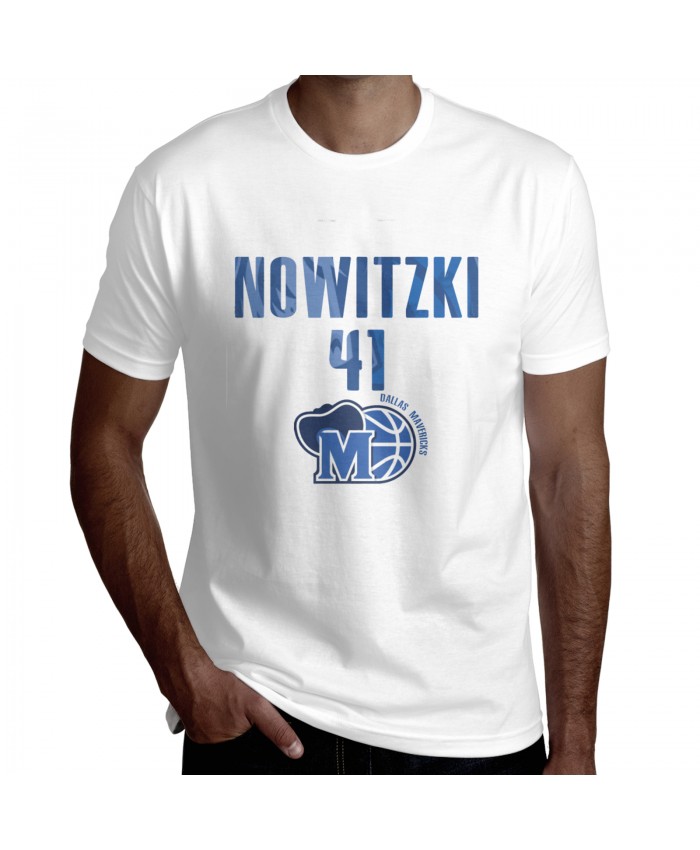 Fc Bayern Munich Basketball Men's Short Sleeve T-Shirt Dirk Nowitzki Logo White