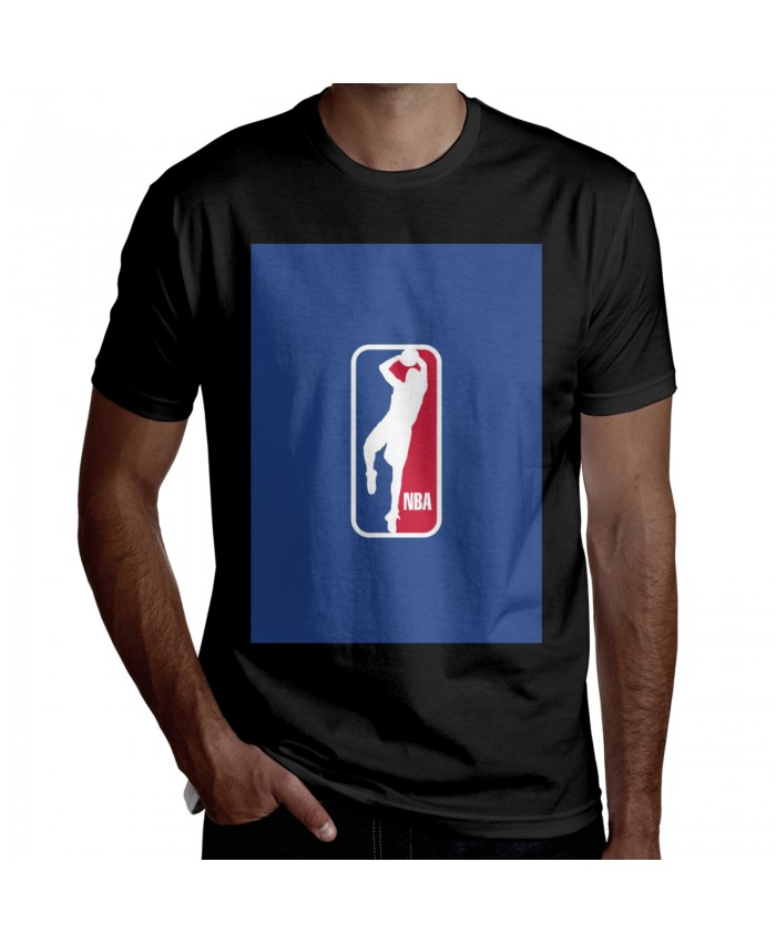Fiba 3X3 Men's Short Sleeve T-Shirt Dirk Nowitzki As The NBA Logo Black