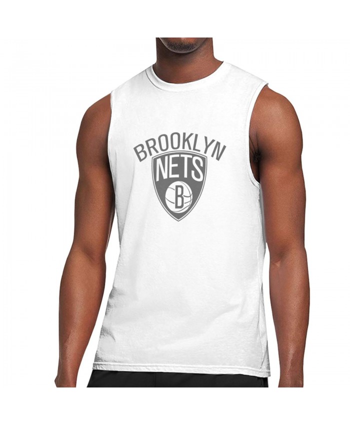 Garnett Brooklyn Nets Men's Sleeveless T-Shirt Brooklyn Nets BKN Logo White