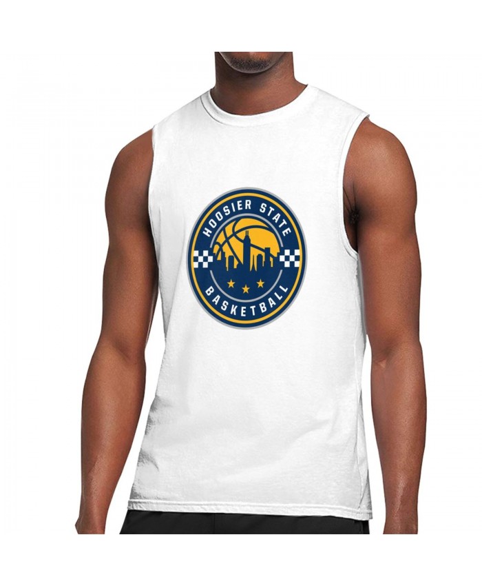 George Indiana Pacers Men's Sleeveless T-Shirt Indiana Pacers Alternate Logo White