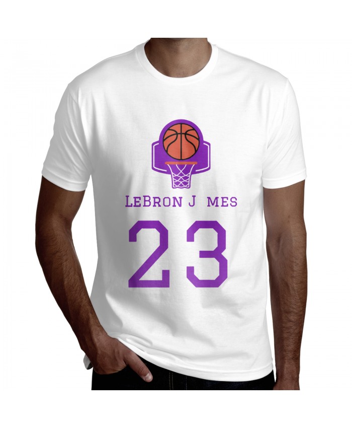 Giannis Antetokounmpo Lebron James Men's Short Sleeve T-Shirt LeBron Lakers 23 White