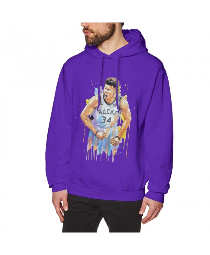 Giannis Madden Men's Hoodie Sweatshirt Giannis Antetokounmpo, Milwaukee Bucks, NBA Purple