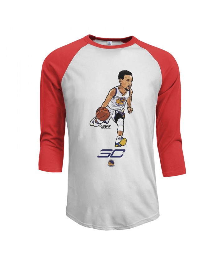 Golden State Steph Curry Men's Raglan Sleeves Baseball T-Shirts Basket Ball Backgrounds Stephen Curry For 2019 Red