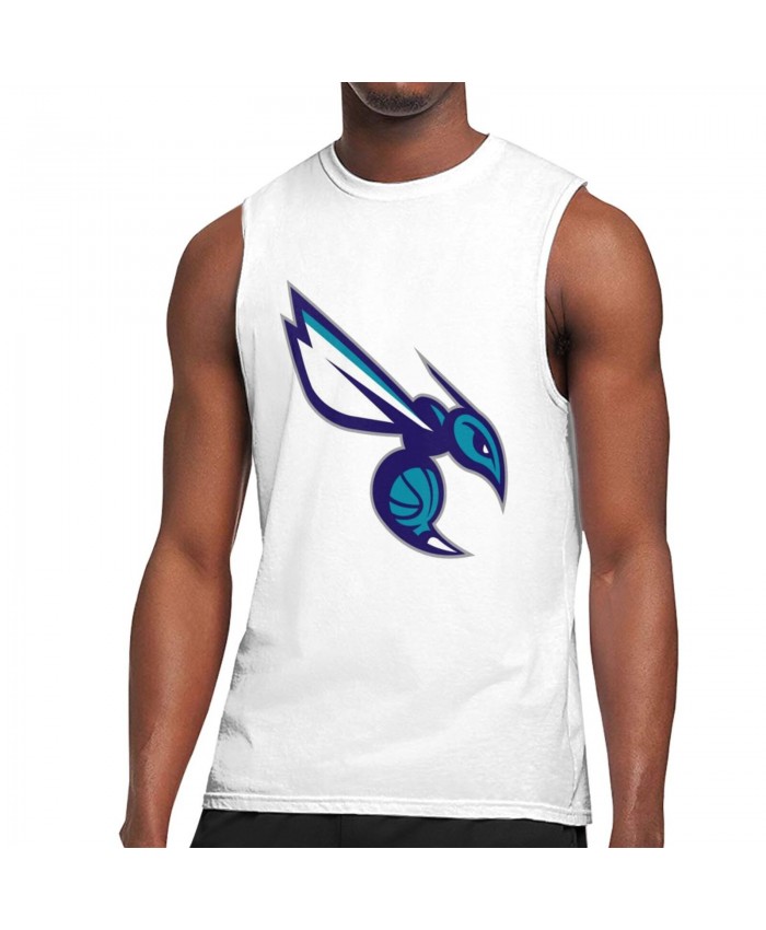 Grant Riller Charlotte Hornets Men's Sleeveless T-Shirt New 'Charlotte Hornets' Logo For 2014 Season White