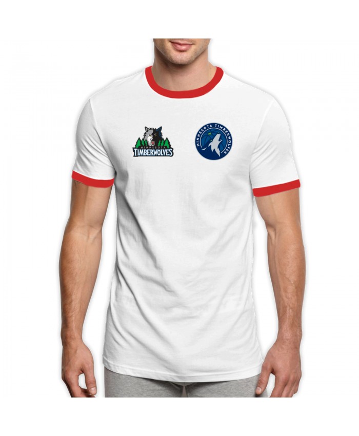 Greg Paulus Men's Ringer T-Shirt Minnesota Timberwolves Logo Before After Red