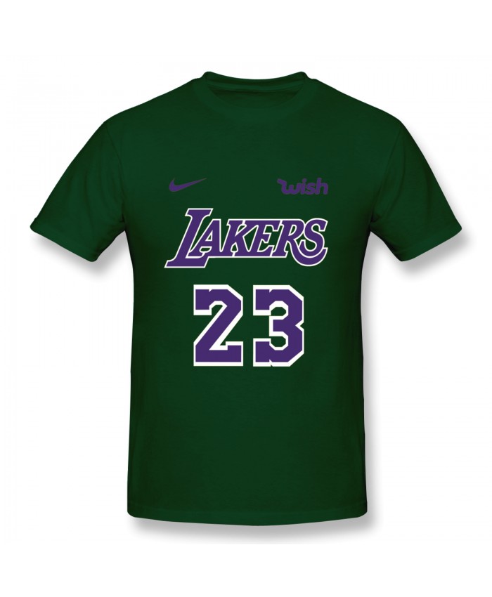 Grey Lebrons Men's Basic Short Sleeve T-Shirt LeBron Lakers 23 Forest Green