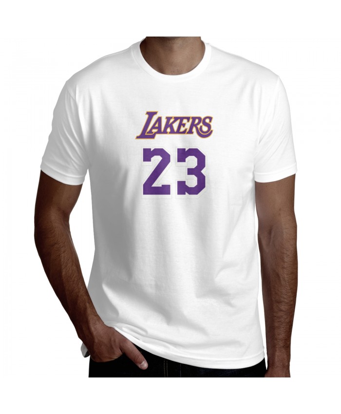 Isaiah Thomas Pistons Men's Short Sleeve T-Shirt LeBron Lakers 23 White