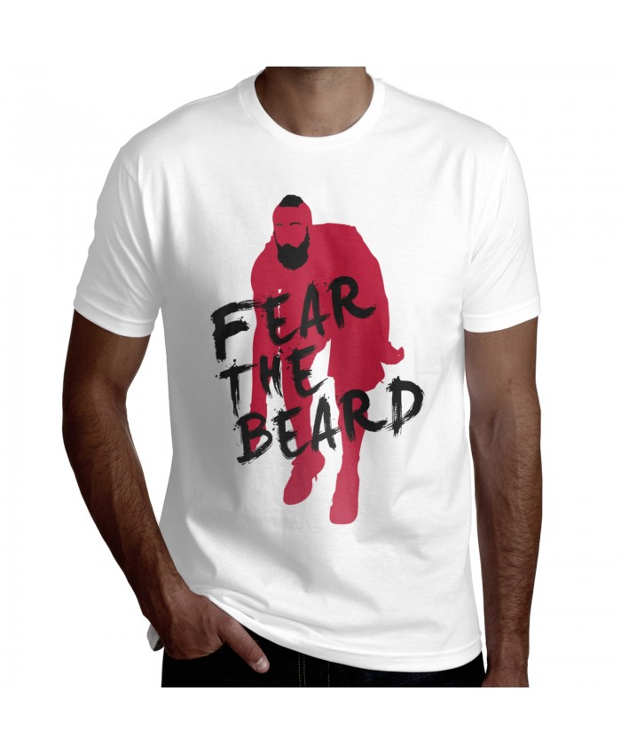 J Harden Instagram Men's Short Sleeve T-Shirt James Harden Fear The Beard White
