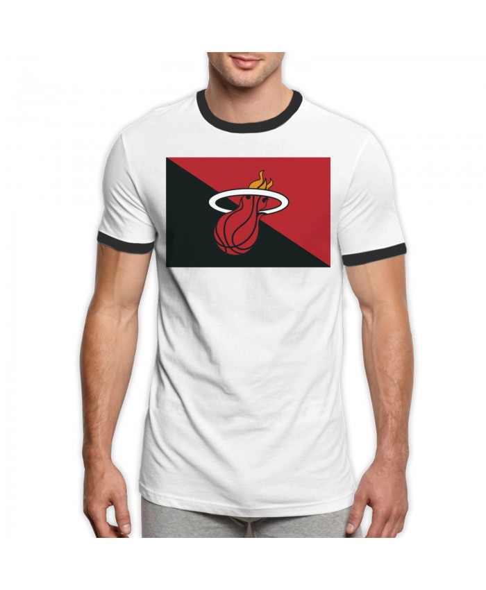 Jae Crowder Heat Men's Ringer T-Shirt Miami Heat Vice Logo Black