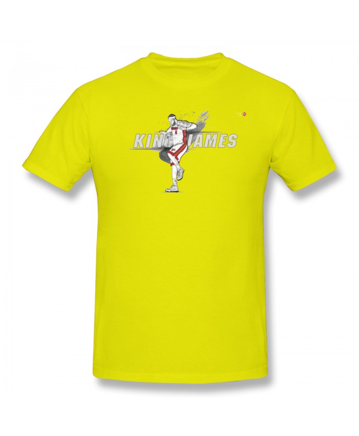 Jakob Poeltl Men's Basic Short Sleeve T-Shirt Lebron James THE KING Yellow