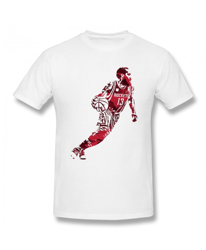 James Harden And Kevin Hart Men's Basic Short Sleeve T-Shirt James Harden Houston Rockets White
