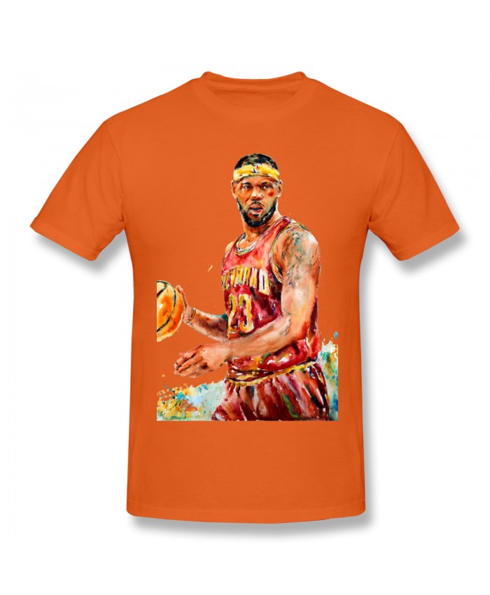 James Lakers Men's Basic Short Sleeve T-Shirt Lebron James Orange