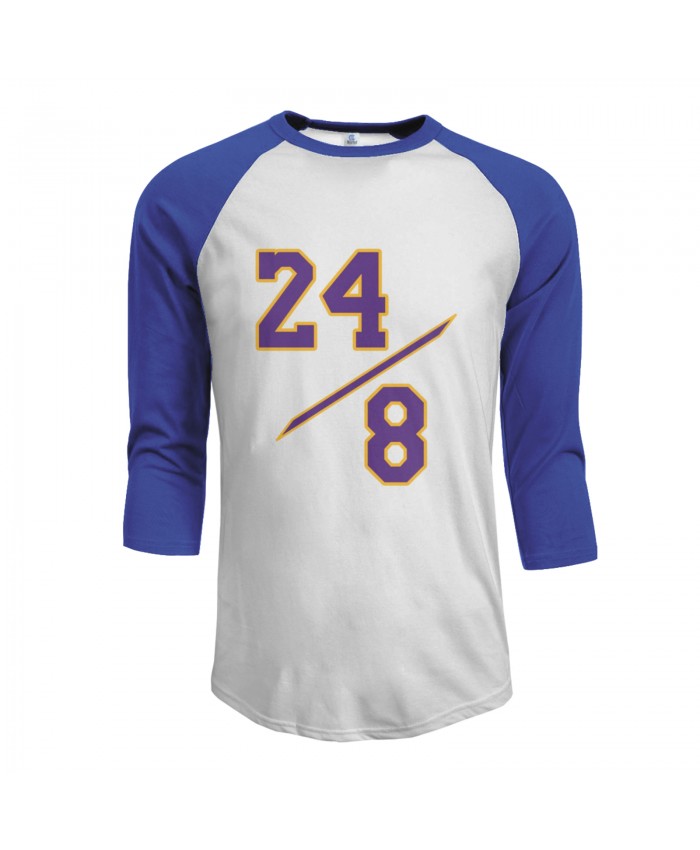 Jared Dudley Kobe Men's Raglan Sleeves Baseball T-Shirts Kobe 24 8 Blue