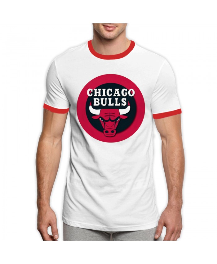 Jerry Krause Men's Ringer T-Shirt NBA Chicago Bulls CHI Red
