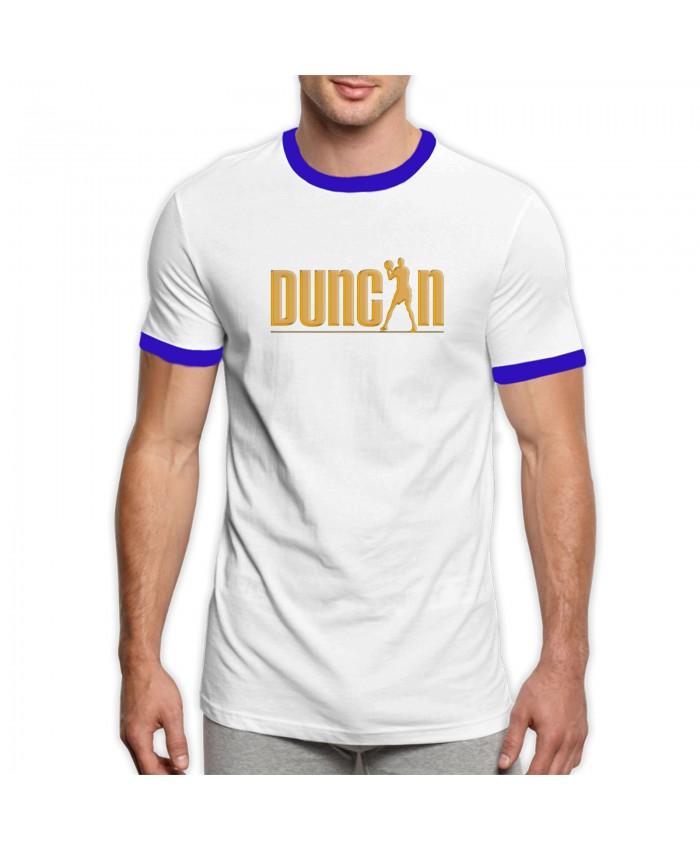 Joey Crawford Ejects Tim Duncan Men's Ringer T-Shirt Tim Duncan Logo Blue