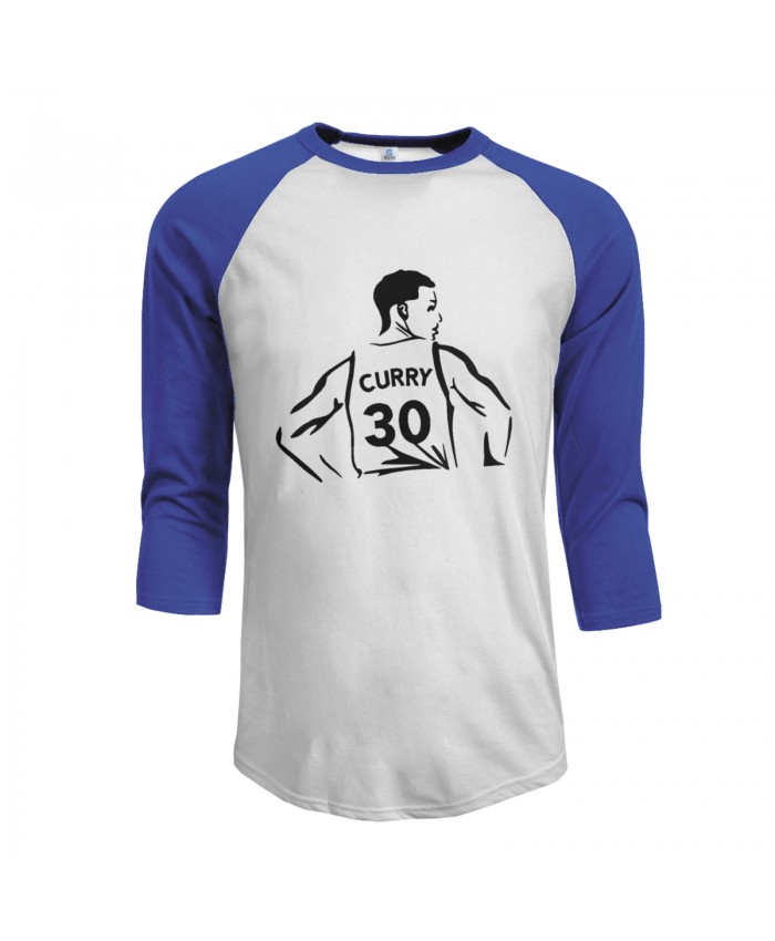 Johnny Flynn Nba Men's Raglan Sleeves Baseball T-Shirts Basketball Stephen Curry Funny Blue