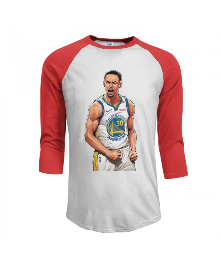 Kelly Tripucka Men's Raglan Sleeves Baseball T-Shirts Stephen Curry Red