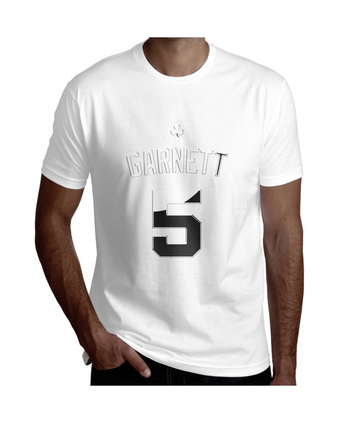 Kevin Garnett Glen Davis Men's Short Sleeve T-Shirt Garnett Logo White