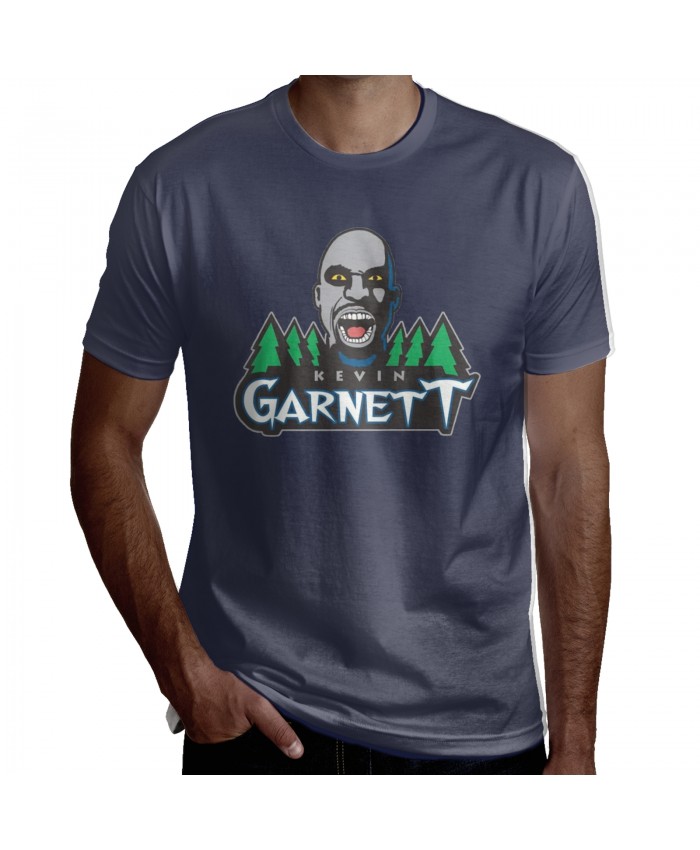 Kevin Garnett On Kobe Men's Short Sleeve T-Shirt Kevin Garnett Logo Navy