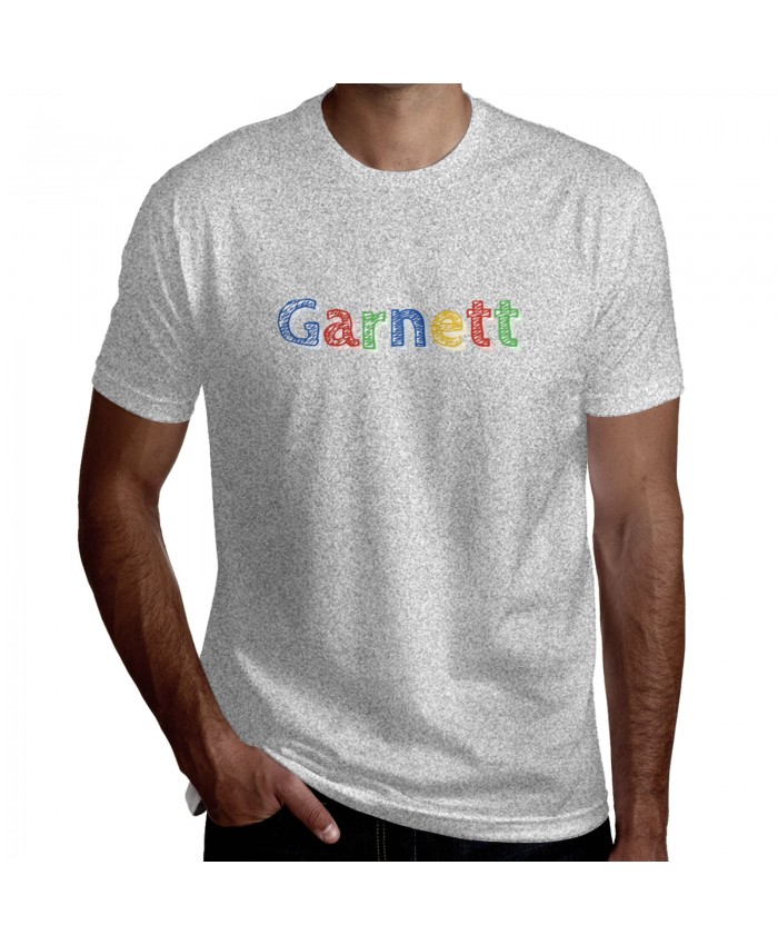Kevin Garnett Wilt Chamberlain Men's Short Sleeve T-Shirt Garnett Logo Gray