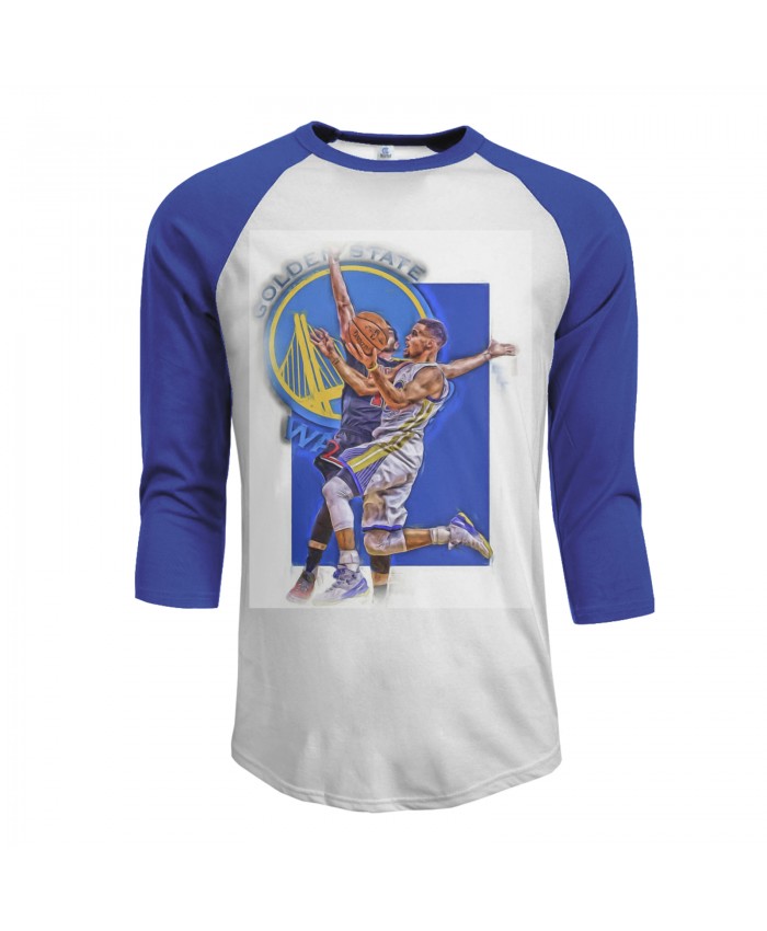 Klay And Steph Men's Raglan Sleeves Baseball T-Shirts Stephen Curry Golden State Warriors Blue