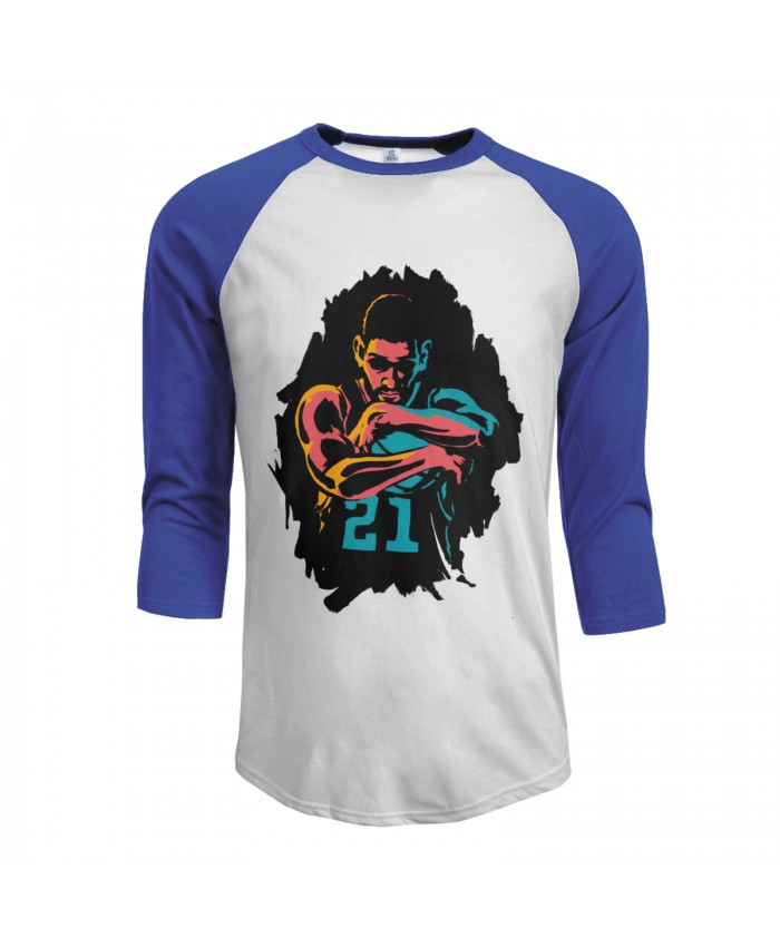 Kobe And Tim Duncan Men's Raglan Sleeves Baseball T-Shirts Tim Duncan Blue