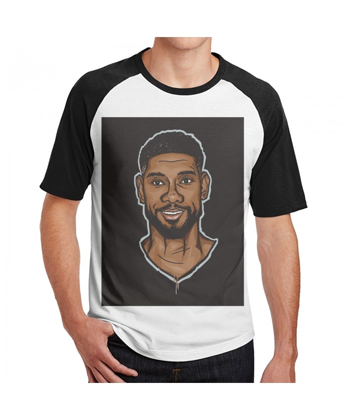 Kobe Bryant And Tim Duncan Men's Short Sleeve Baseball T-Shirts Tim Duncan Black