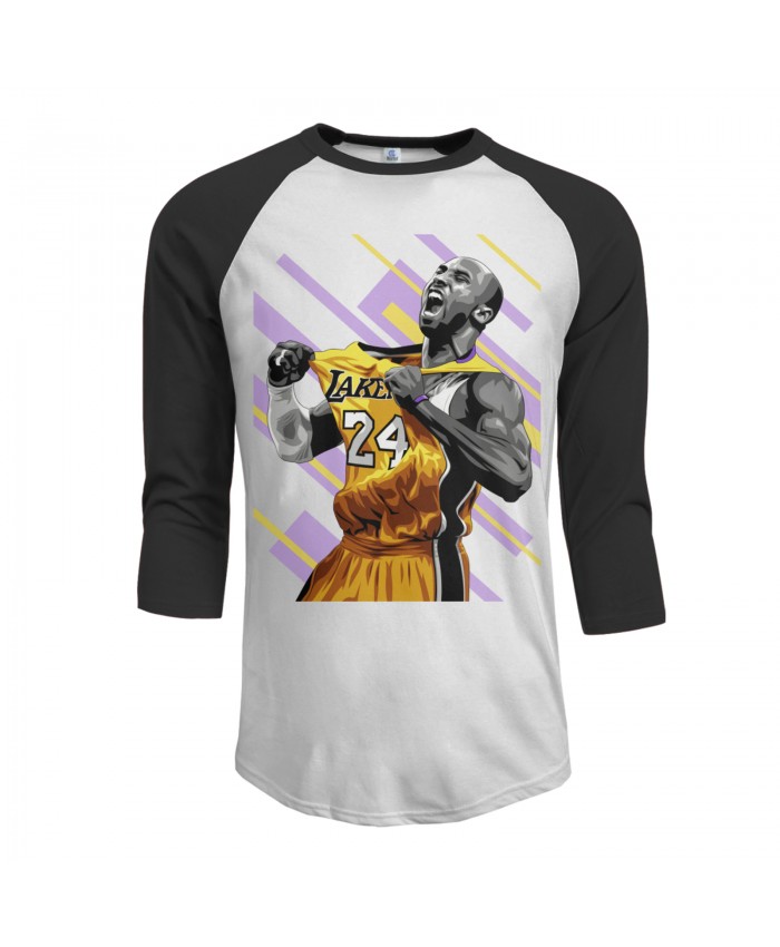Kobe Bryant Entered Nba Men's Raglan Sleeves Baseball T-Shirts Kobe 24 Black