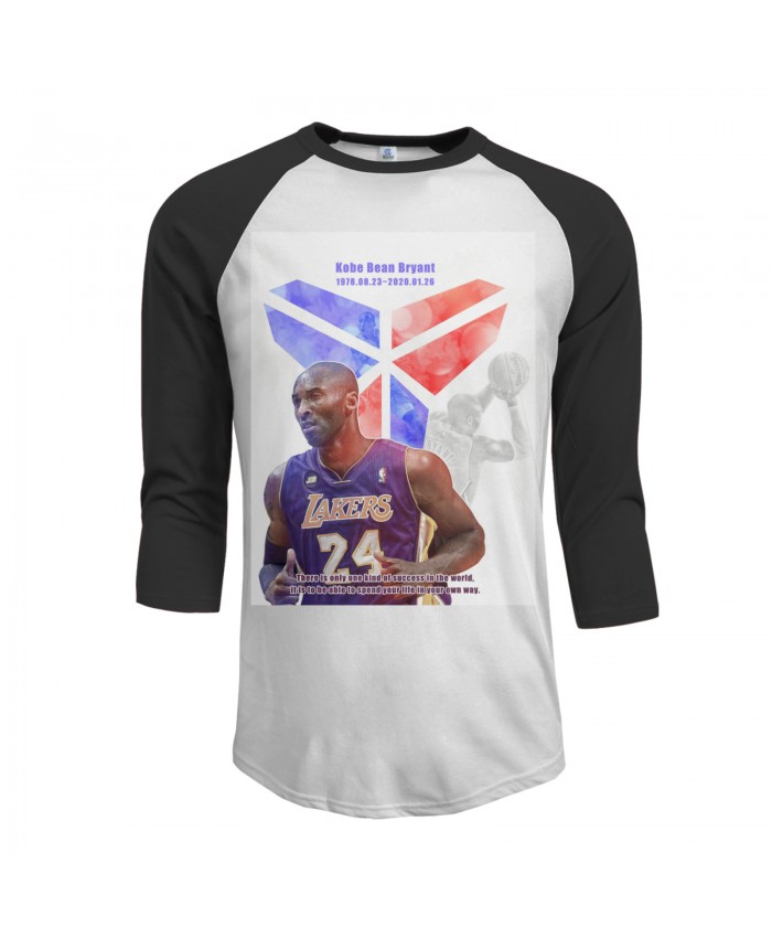 Kobe Bryant Nba Team Men's Raglan Sleeves Baseball T-Shirts Kobe Bryant Black
