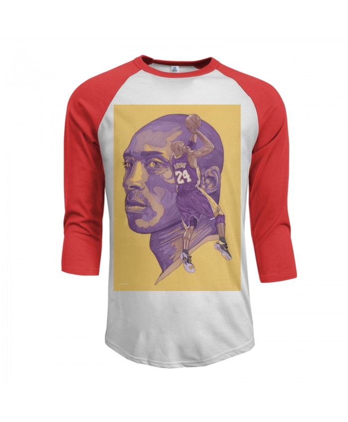 Kobe Bryant Penny Hardaway Men's Raglan Sleeves Baseball T-Shirts Kobe Bryant 24 Red