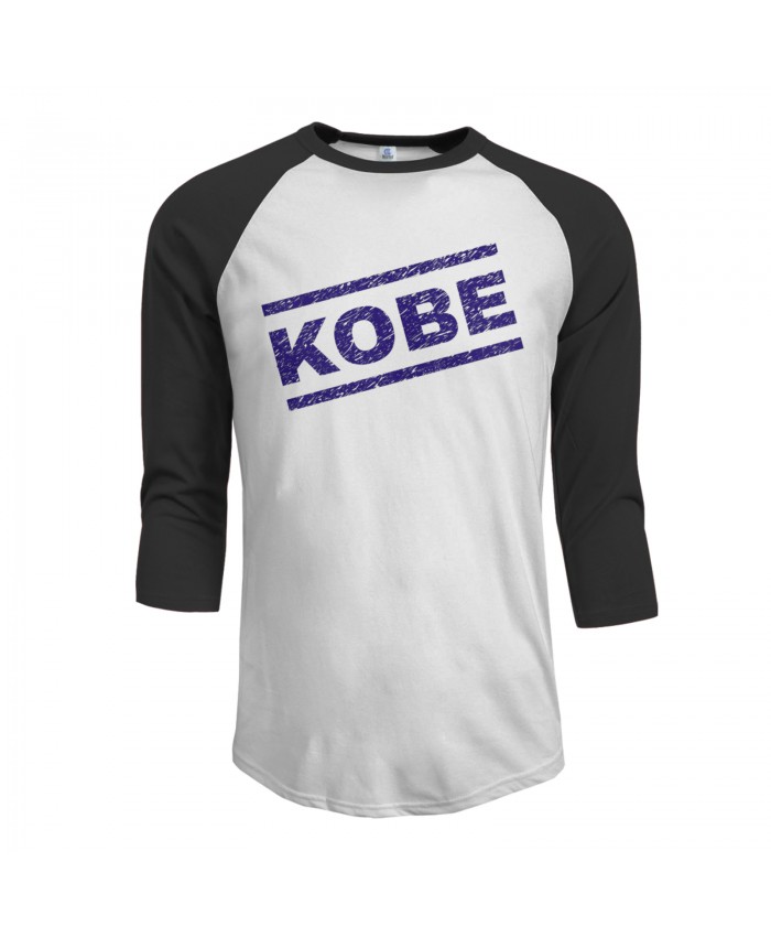 Kobe Bryant With Trophy Men's Raglan Sleeves Baseball T-Shirts Kobe Bryant Black