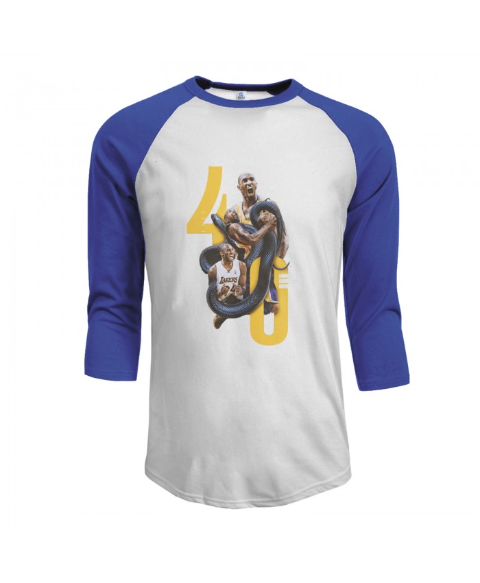 Kobe Celtics Men's Raglan Sleeves Baseball T-Shirts Kobe Bryant Blue