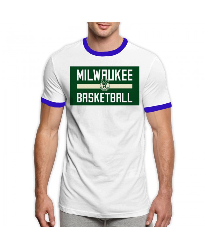 Ksu Basketball Men's Ringer T-Shirt Milwaukee Bucks MIL Blue