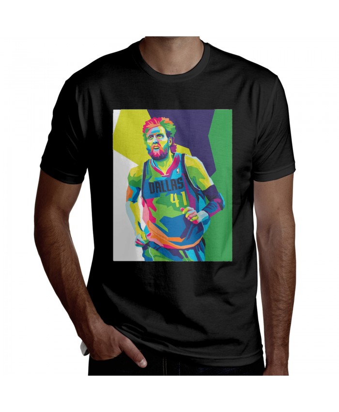 La Salle Basketball Men's Short Sleeve T-Shirt Dirk Nowitzki Black