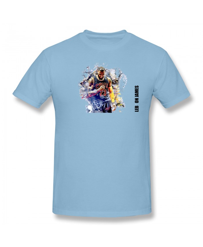 Lakers Basketball Men's Basic Short Sleeve T-Shirt LeBron James Sky Blue