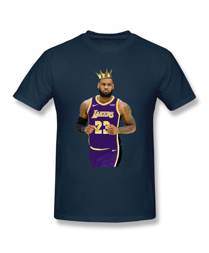 Lakers Denver Men's Basic Short Sleeve T-Shirt Lebron James Navy