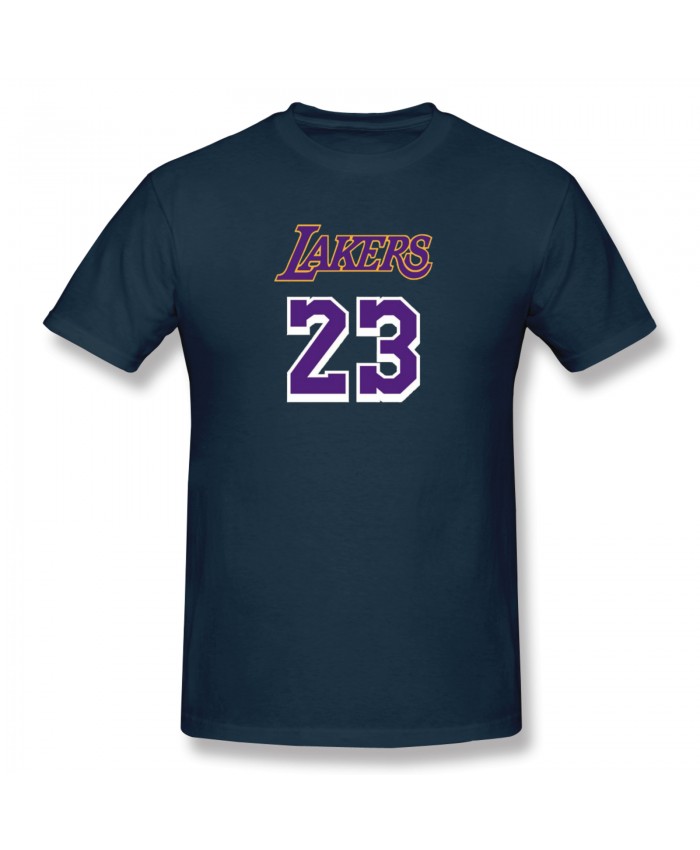 Lakers Game Score Men's Basic Short Sleeve T-Shirt LeBron Lakers 23 Navy