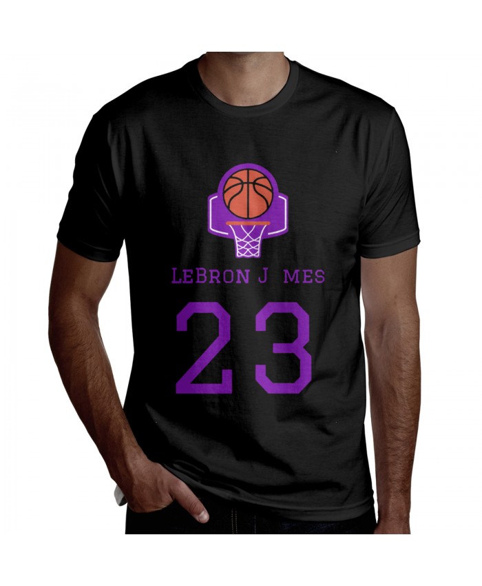 Lakers Nets Men's Short Sleeve T-Shirt LeBron Lakers 23 Black
