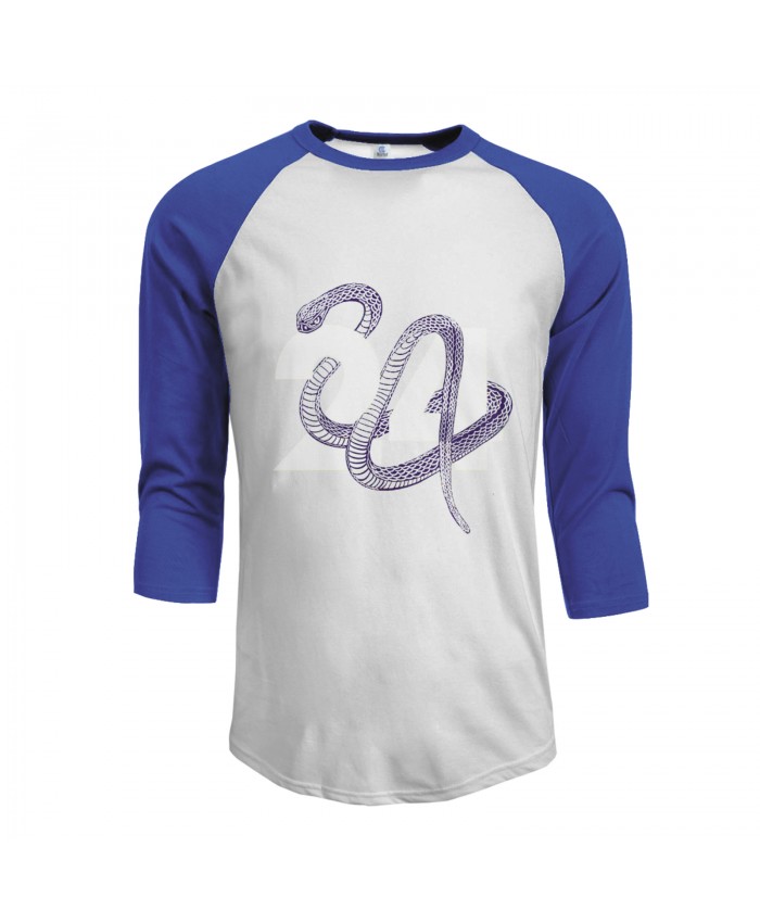 Lakers Rockets Men's Raglan Sleeves Baseball T-Shirts Kobe Bryant Cool Blue