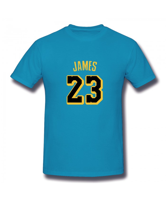 Lakers Shorts Men's Basic Short Sleeve T-Shirt LeBron James Lakers Spider Baby Blue