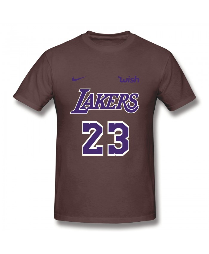 Lakers V Heat Men's Basic Short Sleeve T-Shirt LeBron Lakers 23 Coffee