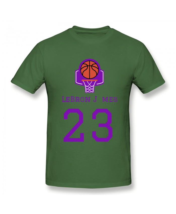 Landry Fields Men's Basic Short Sleeve T-Shirt LeBron Lakers 23 Moss Green