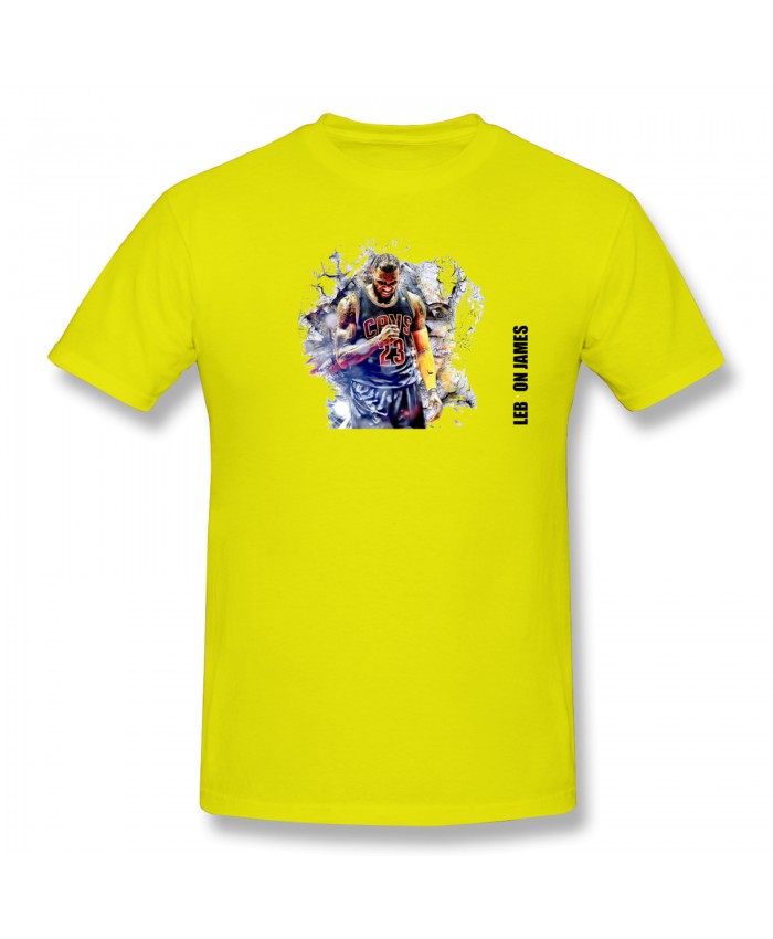 Lebron Hornets Men's Basic Short Sleeve T-Shirt LeBron James Yellow