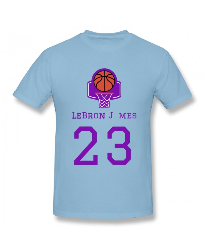 Lebron Hornets Men's Basic Short Sleeve T-Shirt LeBron Lakers 23 Sky Blue