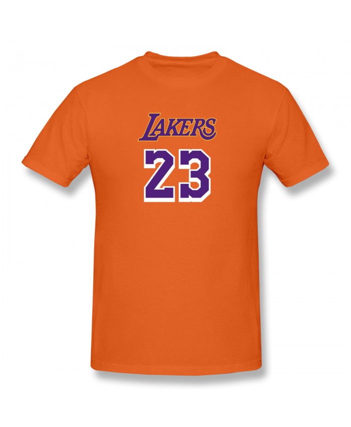 Lebron James 9 Men's Basic Short Sleeve T-Shirt LeBron Lakers 23 Orange