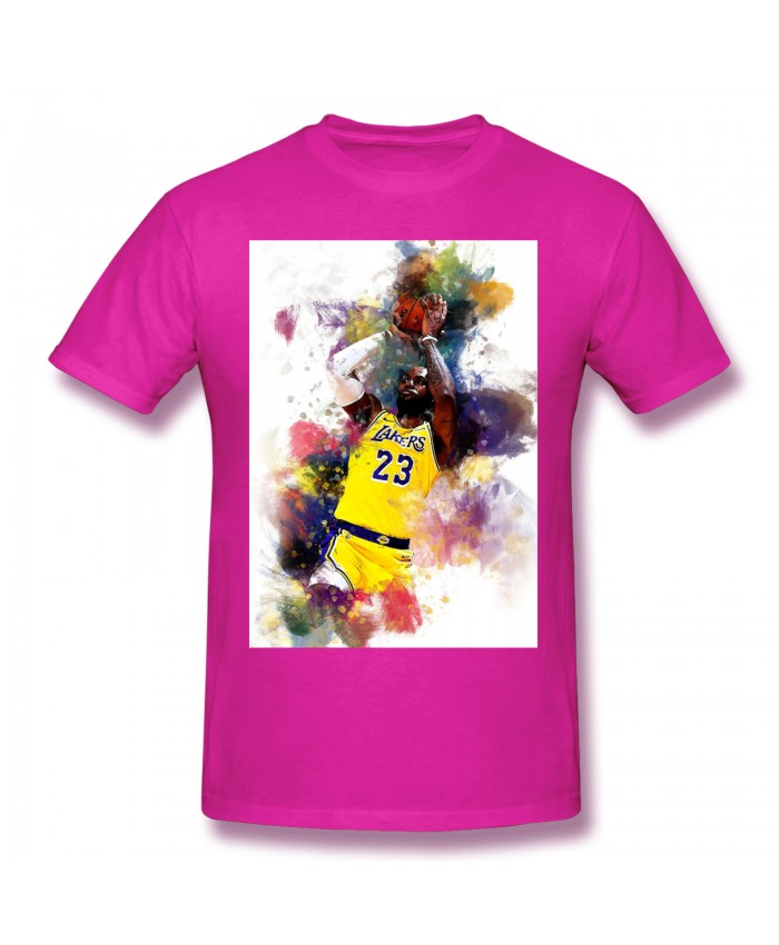 Lebron James Jr Espn Men's Basic Short Sleeve T-Shirt Lebron James LA Lakers Nba Player Fuchusia